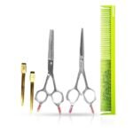 Set foarfece - ROVRA - Student series - 5.5 inch cu pieptene Verde si clipsuri - imagine 3