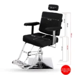 Scaun frizerie - MENOSER - Tucson - Negru - imagine 3