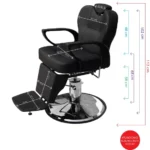 Scaun frizerie - MENOSER - Chicago - Negru - imagine 2