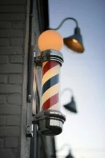 Reclama luminoasa frizerie - SHAVE FACTORY - BARBER POLE - imagine 3