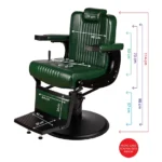 Scaun frizerie - MENOSER - New York - Verde - imagine 3