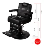 Scaun frizerie - MENOSER - Monterrey - Negru - imagine 9