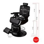 Scaun frizerie - MENOSER - Acapulco - Negru - imagine 2