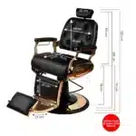 Scaun frizerie - MENOSER - Juarez - Negru - imagine 2